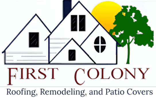 Logo of a home improvement company featuring houses and a tree.