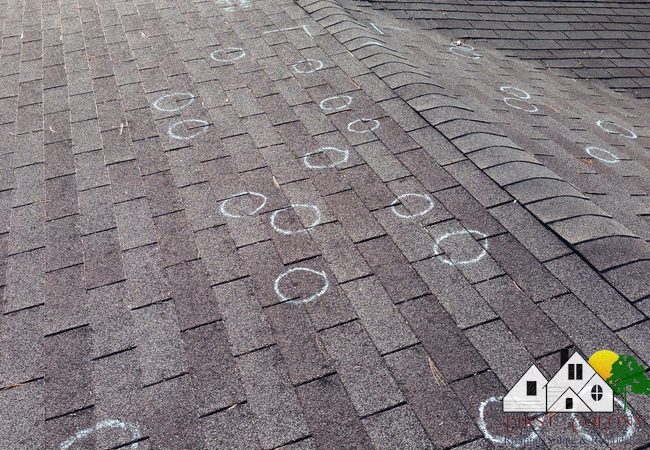 Hail damage roofs