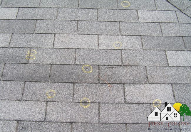 Hail damage roofs