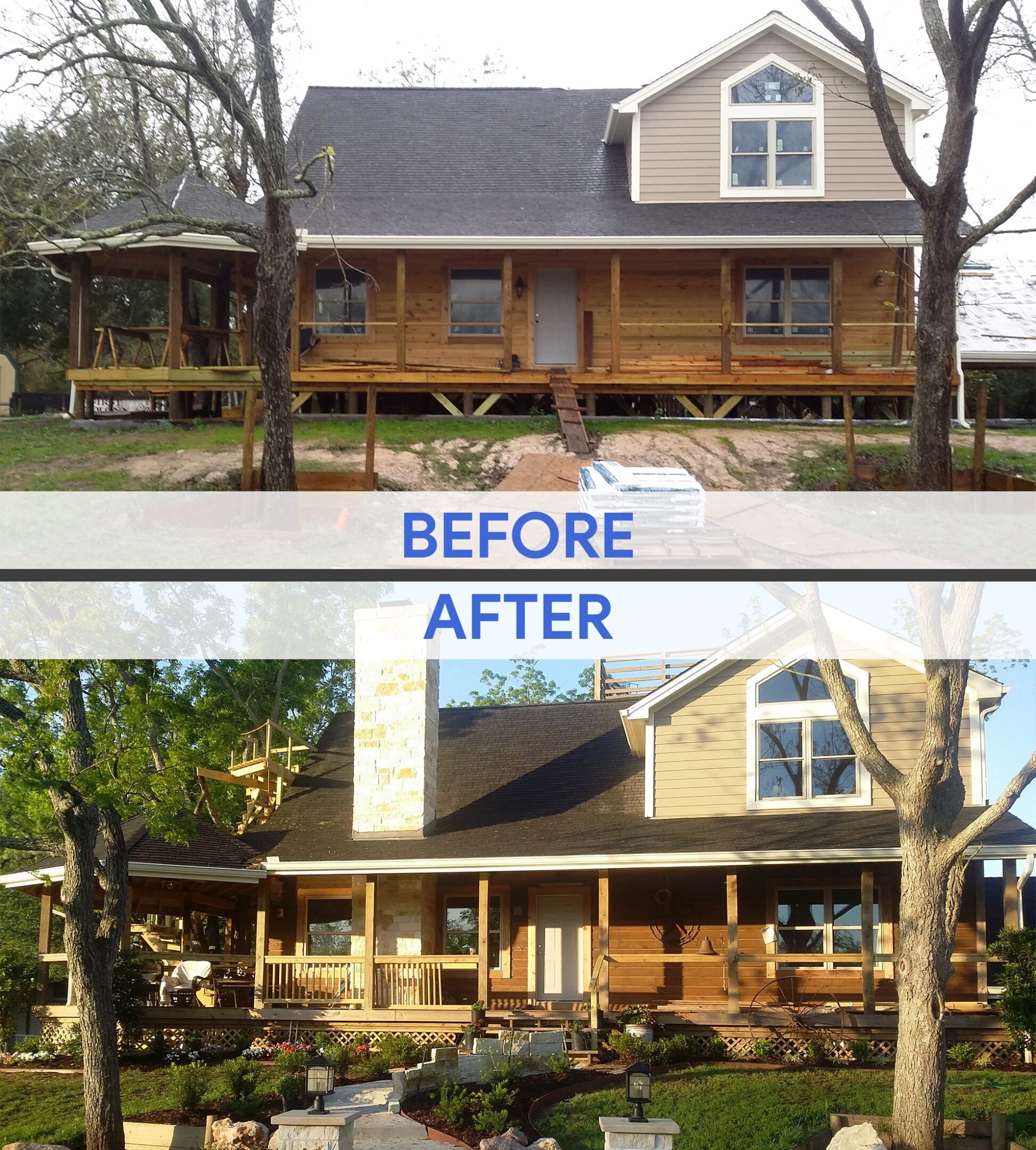 House renovation before and after comparison
