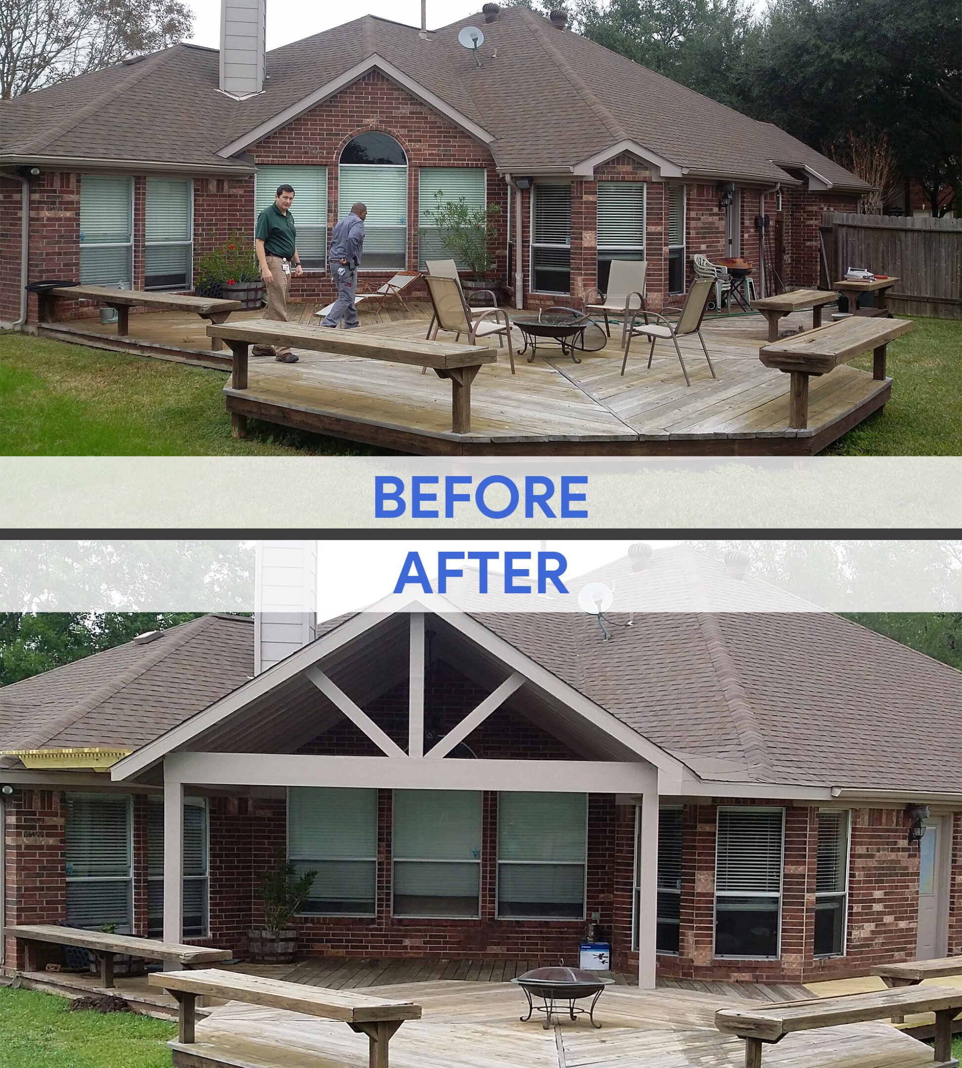 Home exterior upgrade, before and after