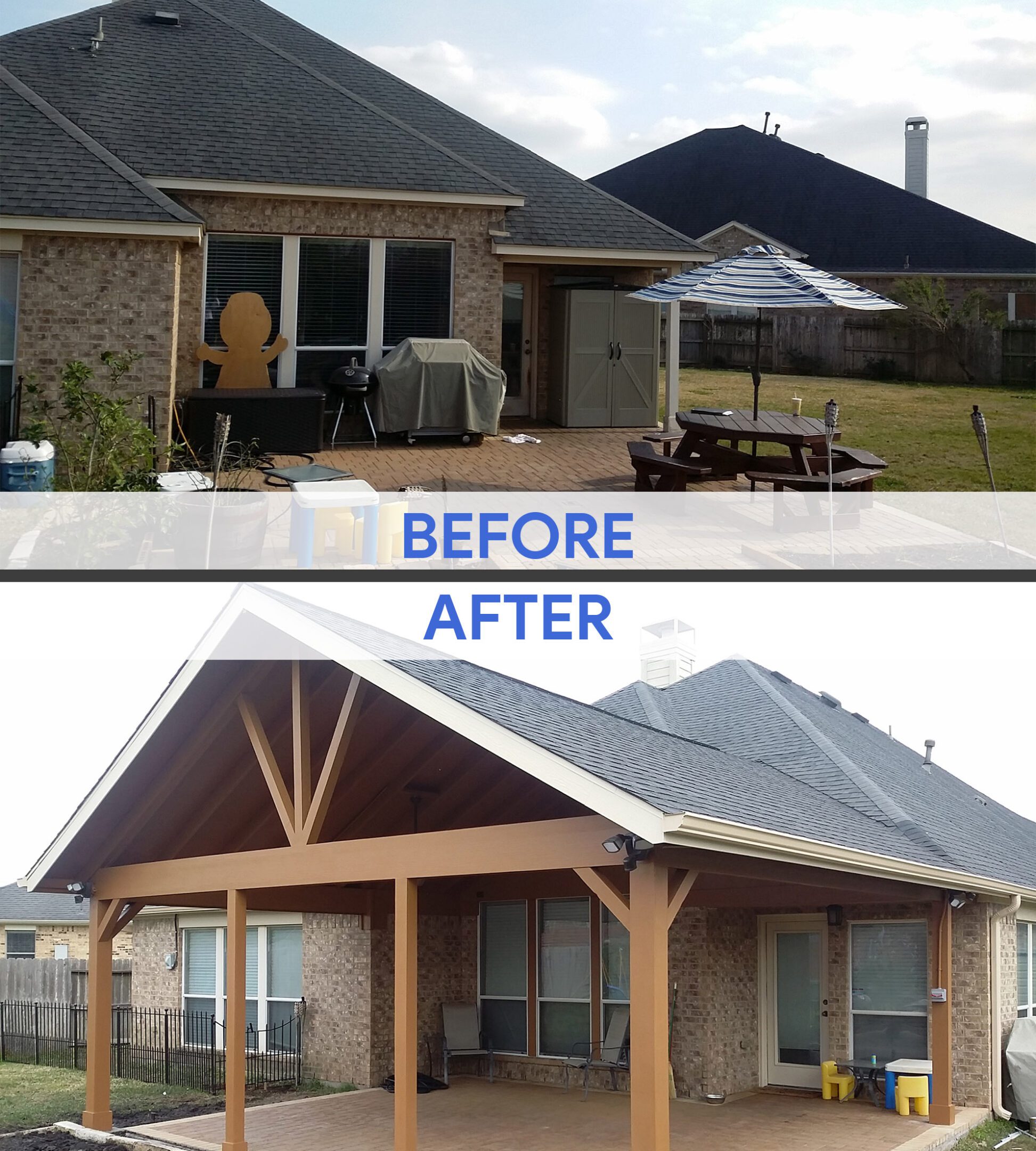 Backyard renovation before and after
