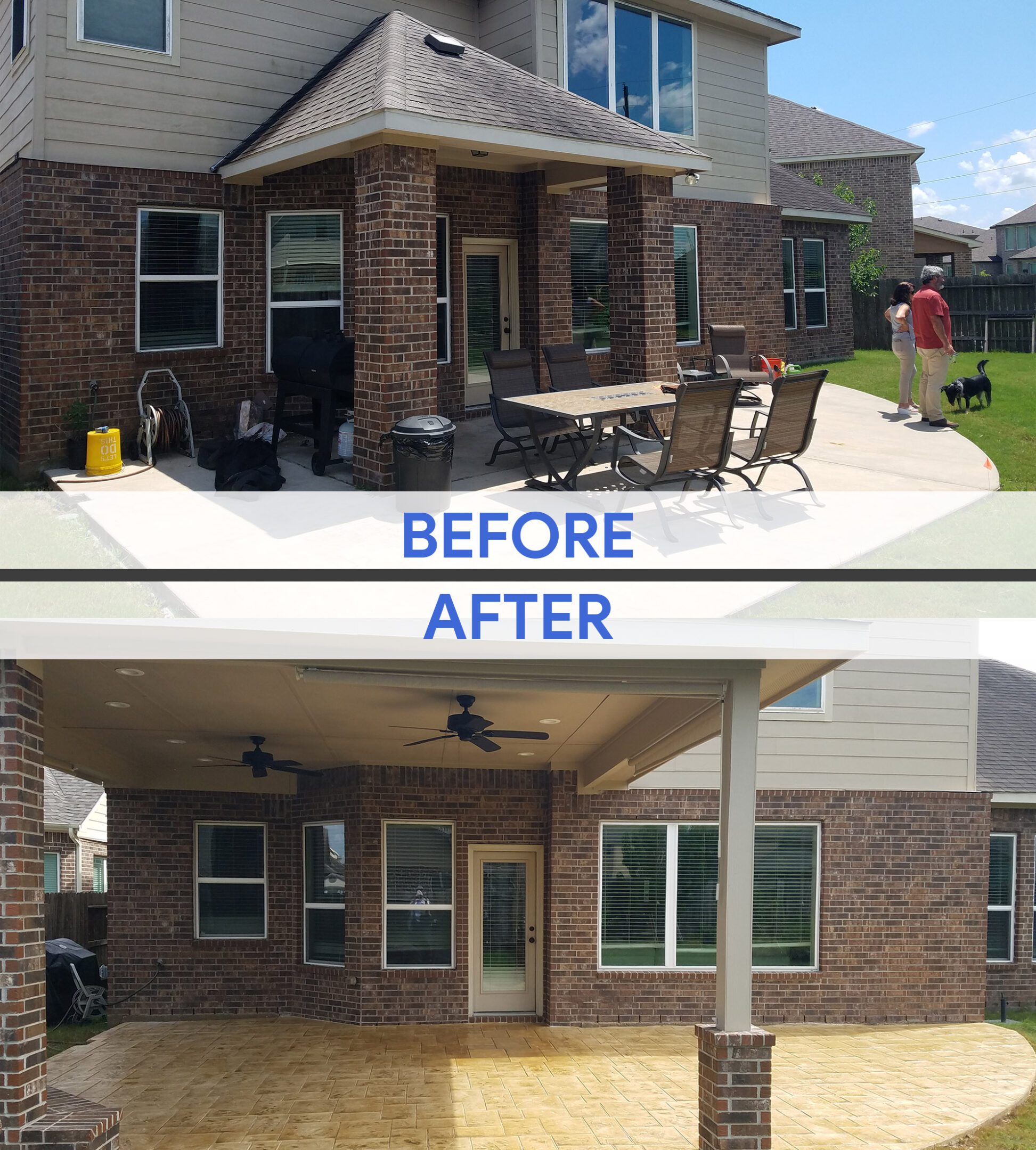 Home exterior upgrade with new patio